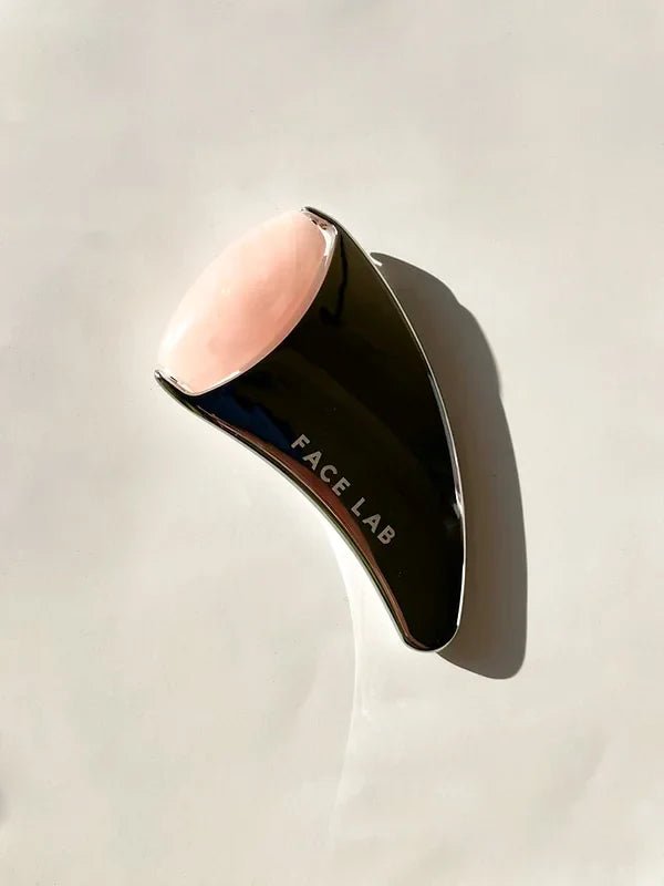 FACELAB - 2in1 Rose Quartz Stainless Steel Gua Sha & Rose Quartz Roller