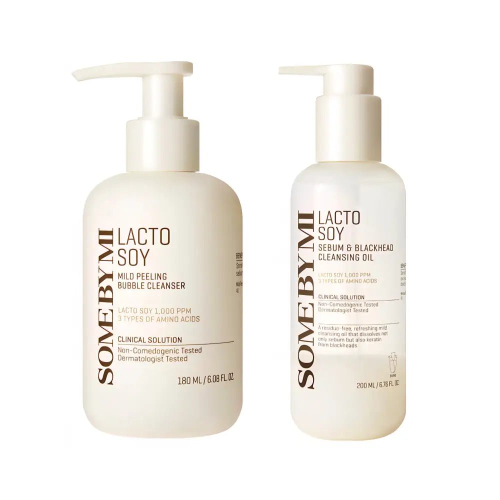 SOME BY MI - Duo Double Cleansing Lactosoy Peeling Cleanser + Lactosoy Sebum & Blackhead Cleansing Oil  ( 2pcs )